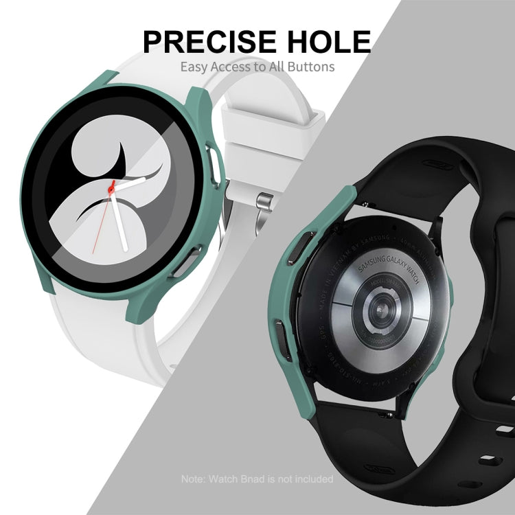 ENKAY Hat-Prince Full Coverage PC Frame + Tempered Glass Protector Composite Case for Samsung Galaxy Watch4 40mm(Green) - Watch Cases by ENKAY | Online Shopping UK | buy2fix