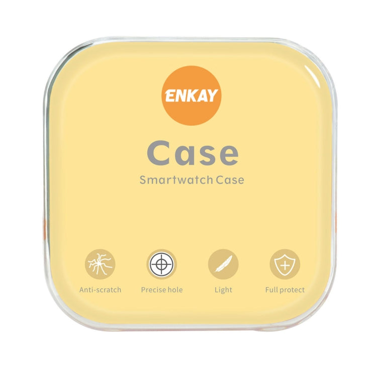 ENKAY Hat-Prince Full Coverage PC Frame + Tempered Glass Protector Composite Case for Samsung Galaxy Watch4 40mm(Silver) - Watch Cases by ENKAY | Online Shopping UK | buy2fix