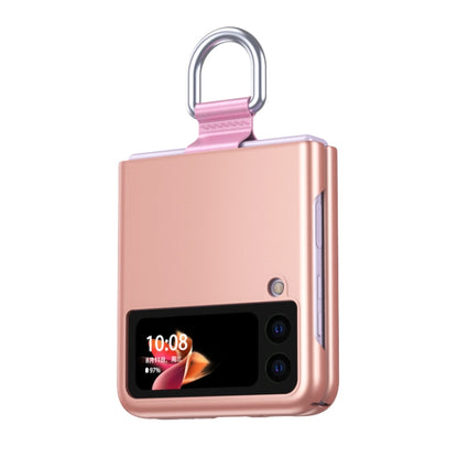 For Samsung Galaxy Z Flip3 5G Skin Feel Folding Phone Case with Drawstring Key Chain(Rose Gold) - Samsung Accessories by buy2fix | Online Shopping UK | buy2fix