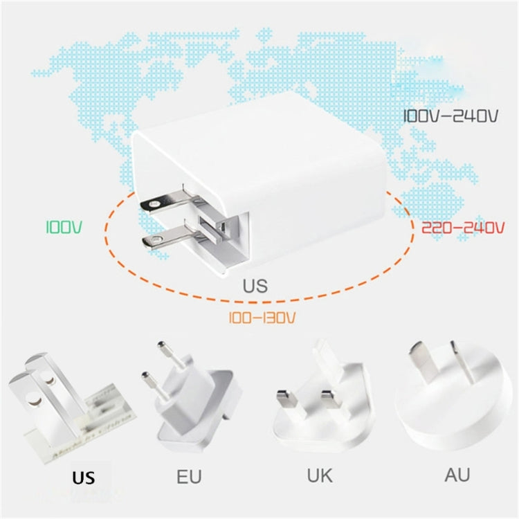 A6 65W QC 3.0 USB + PD USB-C / Type-C Dual Fast Charging Laptop Adapter + 2m USB-C / Type-C to USB-C / Type-C Data Cable Set for MacBook Series, US Plug + EU Plug - Apple Accessories by buy2fix | Online Shopping UK | buy2fix