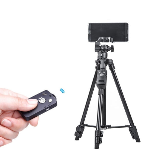 YUNTENG 6208 Aluminum Tripod Mount with Bluetooth Remote Control &  3-Way Head & Phone Clamp - Camera Accessories by buy2fix | Online Shopping UK | buy2fix