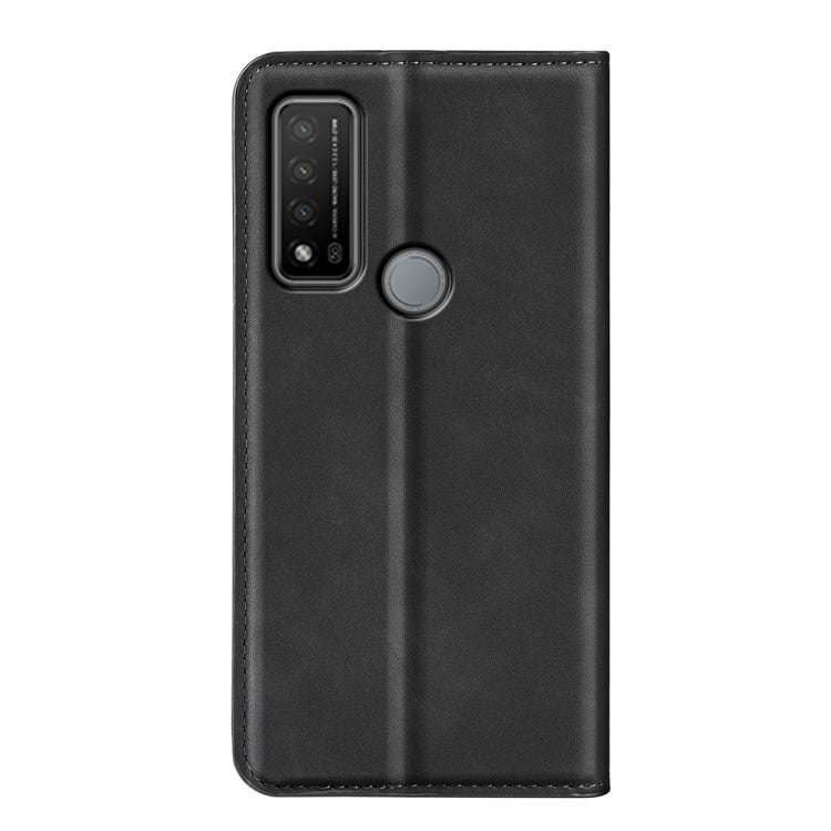 For TCL 20 R 5G Retro-skin Business Magnetic Suction Phone Leather Case with Holder & Card Slots & Wallet(Black) - More Brand by buy2fix | Online Shopping UK | buy2fix