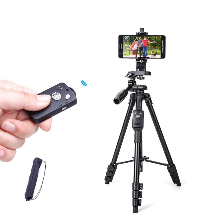 YUNTENG VCT-5218 Aluminum Tripod Mount with Bluetooth Remote Control & 3-Way Head & Phone Clamp - Camera Accessories by buy2fix | Online Shopping UK | buy2fix