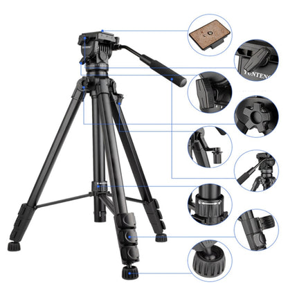 YUNTENG VCT-999 2m Aluminum Tripod Mount with Fluid Drag Damping Head - Camera Accessories by buy2fix | Online Shopping UK | buy2fix
