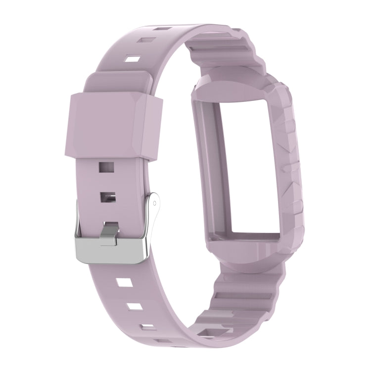 For Fitbit Charge 4 SE Silicone One Body Armor Watch Band(Light Purple) - Smart Wear by buy2fix | Online Shopping UK | buy2fix