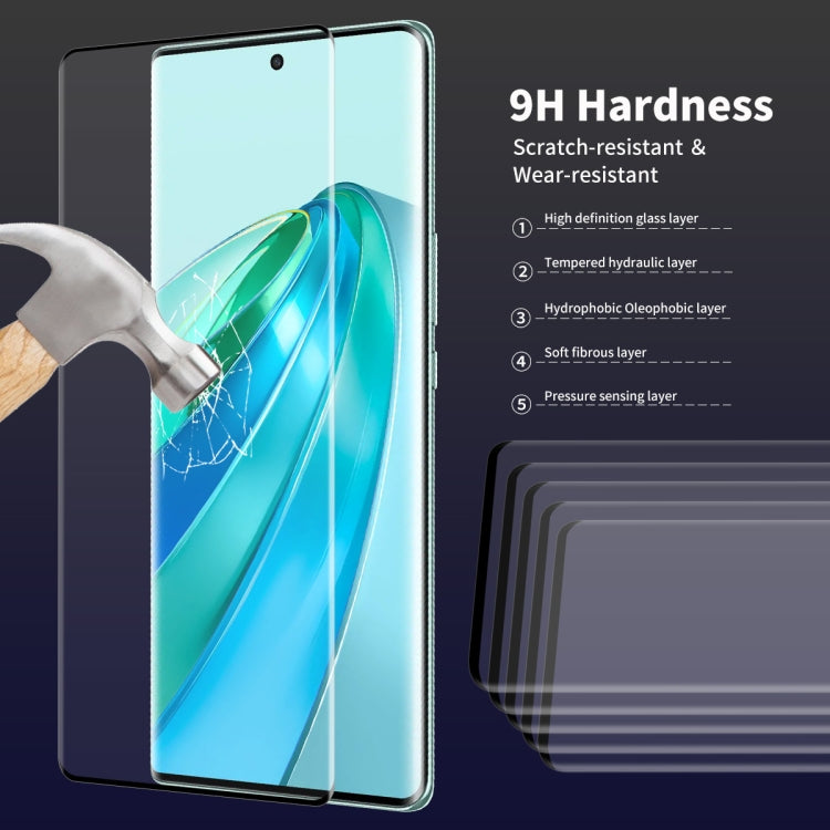 For Honor X9A / Magic5 Lite 2pcs ENKAY 3D Hot Bending Edge Glue Tempered Glass Full Film with Lens Film - Honor Tempered Glass by ENKAY | Online Shopping UK | buy2fix