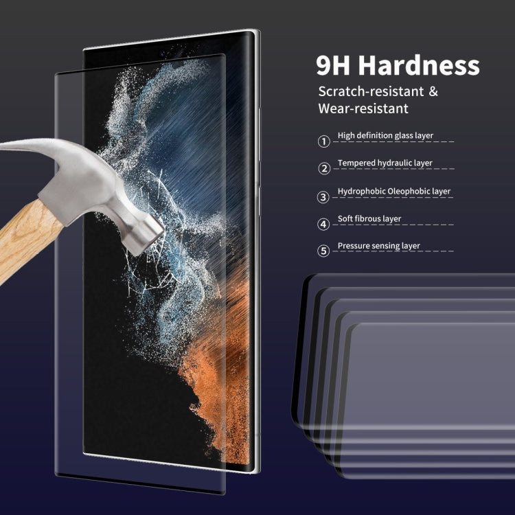 For Samsung Galaxy S22 Ultra 5pcs ENKAY 3D Hot Bending Explosion-proof Full Tempered Glass Film - Galaxy S22 Ultra 5G Tempered Glass by ENKAY | Online Shopping UK | buy2fix
