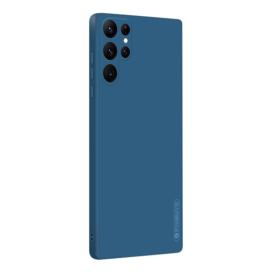 For Samsung Galaxy S22 Ultra 5G PINWUYO Sense Series Liquid Silicone TPU Phone Case(Blue) - Galaxy S22 Ultra 5G Cases by PINWUYO | Online Shopping UK | buy2fix