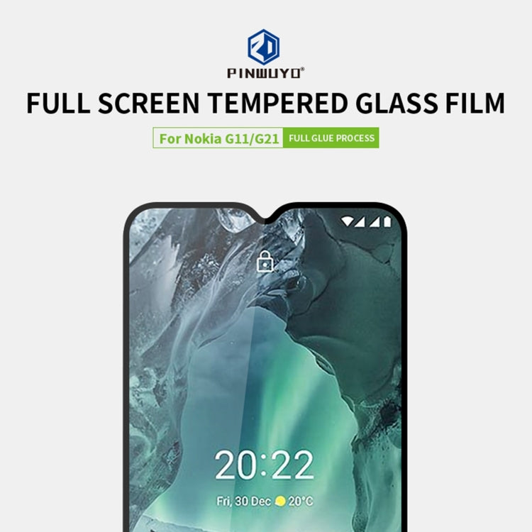 For Nokia G11 / G21 PINWUYO 9H 2.5D Full Screen Tempered Glass Film(Black) - Nokia Tempered Glass by PINWUYO | Online Shopping UK | buy2fix