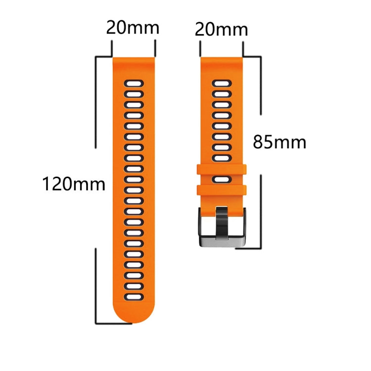 For Garmin Venu 2 Plus 20mm Mixed-color Silicone Watch Band(Orange+Black) - Watch Bands by buy2fix | Online Shopping UK | buy2fix