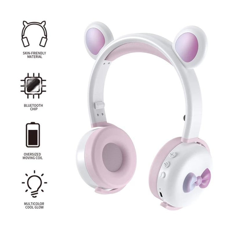 AEC BK7 Cute Bear Children Wireless Bluetooth Headset with LED Light(MoDiLan) - Apple Accessories by AEC | Online Shopping UK | buy2fix