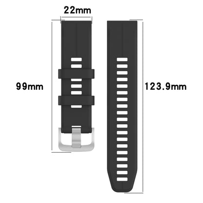 For Garmin Approach S62 22mm Silicone Sports Watch Band(Black) - Watch Bands by buy2fix | Online Shopping UK | buy2fix