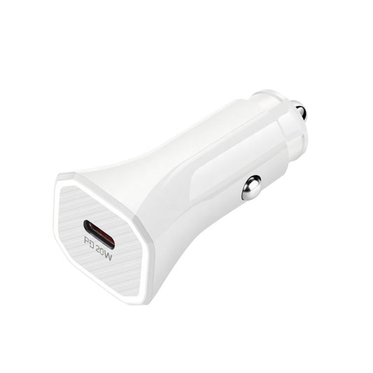 TE-P2 PD 20W Type-C Interface Car Charger(White) - In Car by buy2fix | Online Shopping UK | buy2fix
