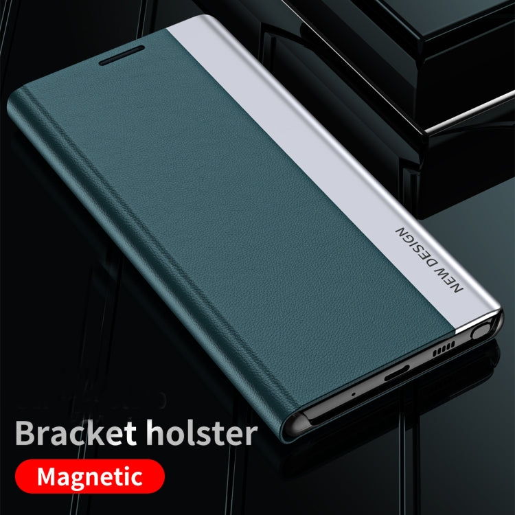 For Honor X9 4G / 5G 2022 / X30 / Magic4 Lite 5G Side Electroplated Adsorption Leather Phone Case(Green) - Honor Cases by buy2fix | Online Shopping UK | buy2fix