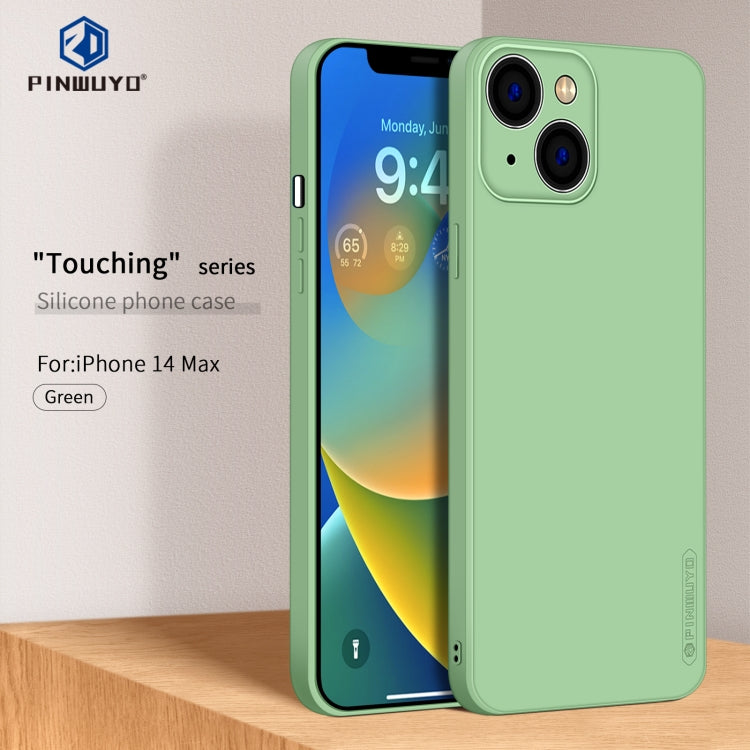 For iPhone 14 Plus PINWUYO Sense Series Liquid Silicone TPU Phone Case (Green) - iPhone 14 Plus Cases by PINWUYO | Online Shopping UK | buy2fix