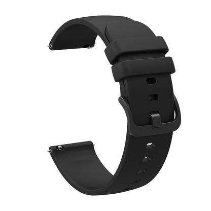 For Garmin Vivomove HR Sport 20mm Solid Color Soft Silicone Watch Band(Black) - Watch Bands by buy2fix | Online Shopping UK | buy2fix