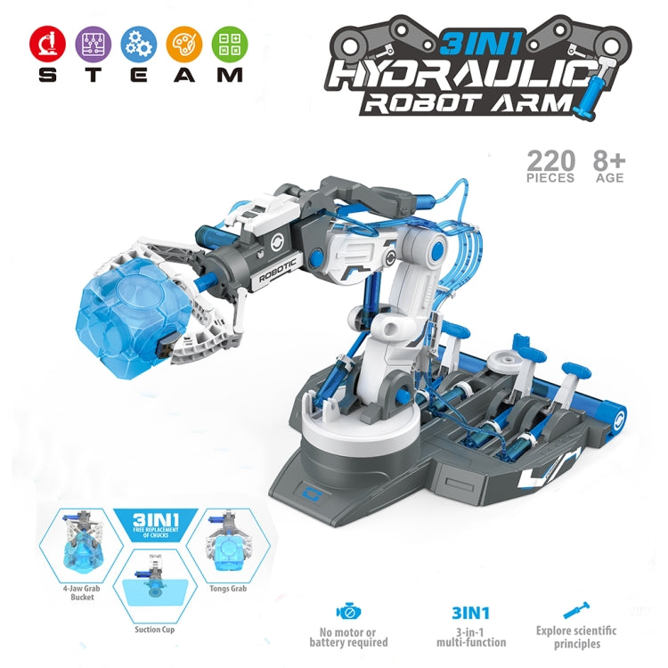 MoFun 101 Hydraulic Robot Arm 3 in 1 Science and Education Assembled Toys(Blue) - DIY Developmental Toys by MoFun | Online Shopping UK | buy2fix