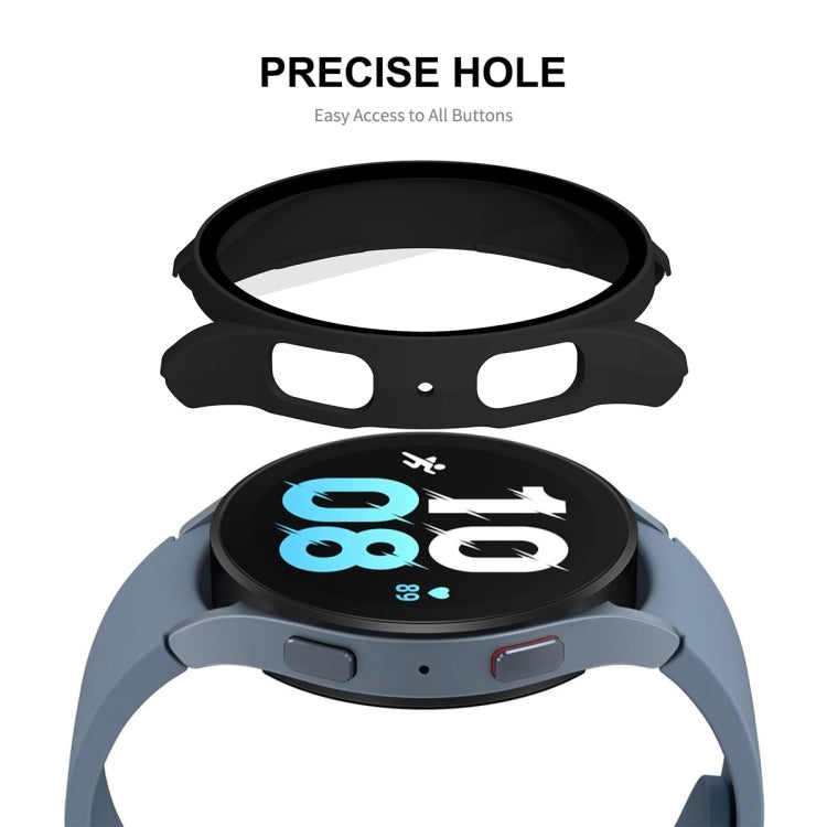 For Samsung Galaxy Watch5 40mm ENKAY Hat-Prince Full Coverage PC Frame + 9H Tempered Glass Case(Silver) - Watch Cases by ENKAY | Online Shopping UK | buy2fix