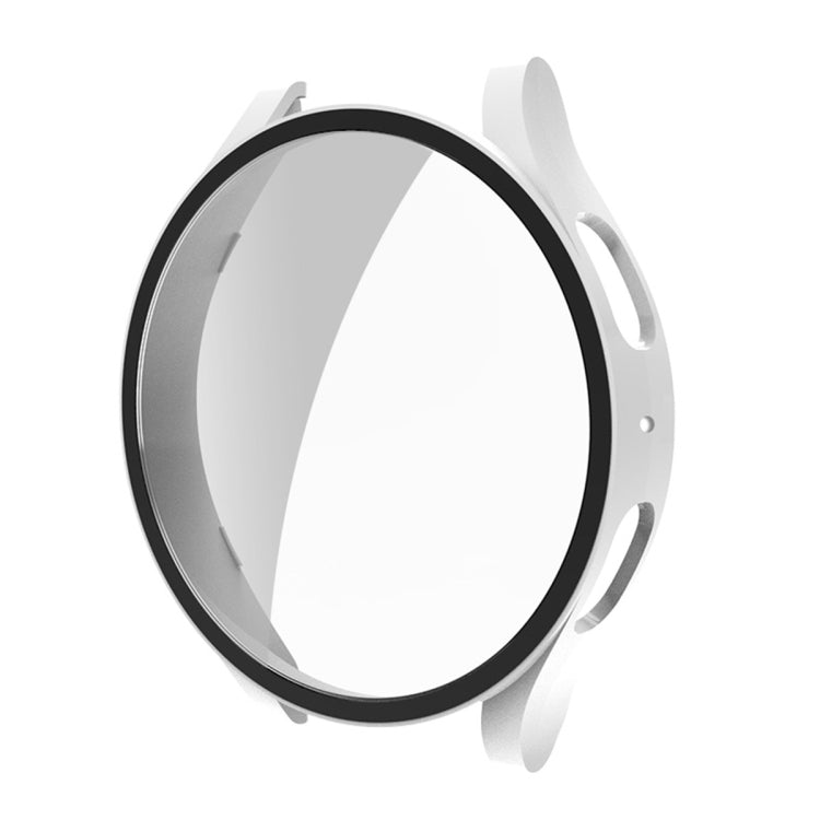 For Samsung Galaxy Watch5 44mm ENKAY Hat-Prince Full Coverage PC Frame + 9H Tempered Glass Case(White) - Watch Cases by ENKAY | Online Shopping UK | buy2fix