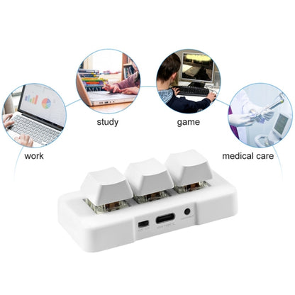 MK321BT Bluetooth 5.1 3 Keys Custom Keys Game Office PS Clip Macro Programming Keypad(White) - Wireless Keyboard by buy2fix | Online Shopping UK | buy2fix