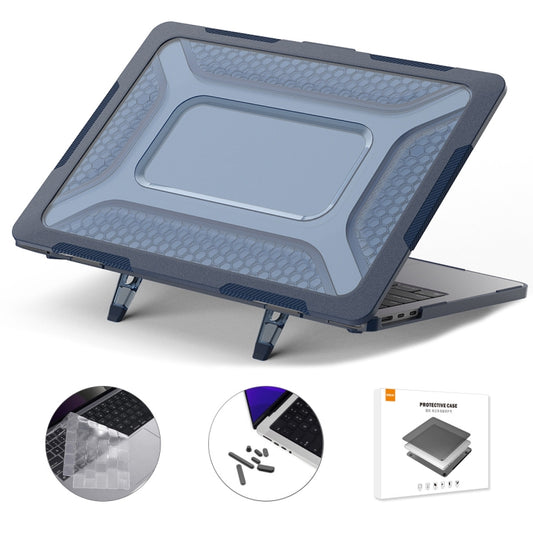 For MacBook Air 13.6 A2681 ENKAY Hat-Prince 3 in 1 Protective Bracket  Case Cover Hard Shell with TPU Keyboard Film / Anti-dust Plugs, Version:EU(Blue) - MacBook Air Cases by ENKAY | Online Shopping UK | buy2fix