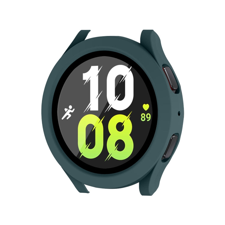 For Samsung Galaxy Watch4/5 40mm ENKAY Hat-Prince Waterproof Full Coverage PC Frame + 9H Tempered Glass Case(Dark Green) - Watch Cases by ENKAY | Online Shopping UK | buy2fix