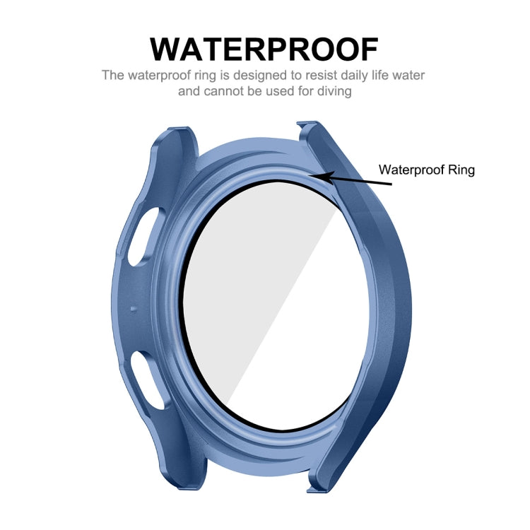 For Samsung Galaxy Watch4/5 40mm ENKAY Hat-Prince Waterproof Full Coverage PC Frame + 9H Tempered Glass Case(Matte Silver) - Watch Cases by ENKAY | Online Shopping UK | buy2fix