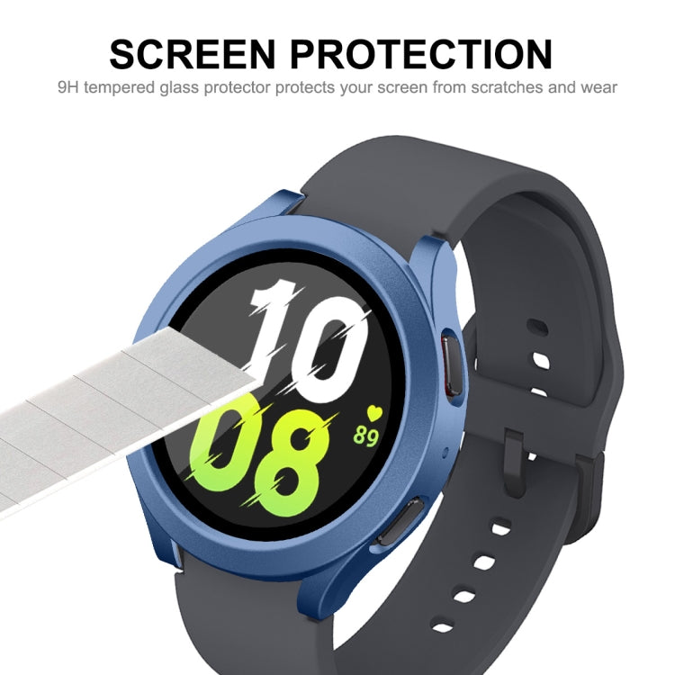 For Samsung Galaxy Watch4/5 40mm ENKAY Hat-Prince Waterproof Full Coverage PC Frame + 9H Tempered Glass Case(Dark Blue) - Watch Cases by ENKAY | Online Shopping UK | buy2fix