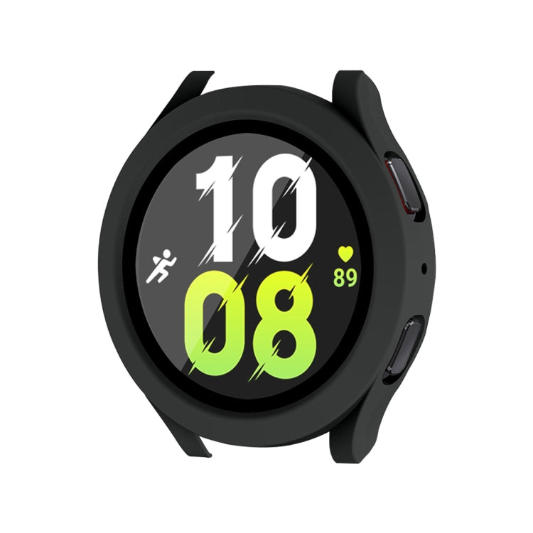 For Samsung Galaxy Watch4/5 44mm ENKAY Hat-Prince Waterproof Full Coverage PC Frame + 9H Tempered Glass Case(Black) - Watch Cases by ENKAY | Online Shopping UK | buy2fix