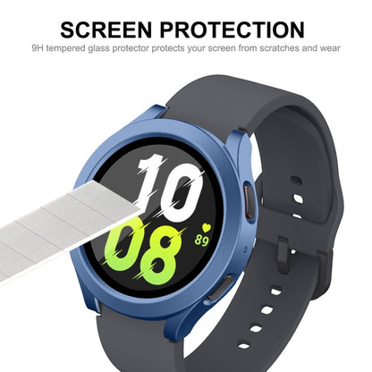 For Samsung Galaxy Watch4/5 44mm ENKAY Hat-Prince Waterproof Full Coverage PC Frame + 9H Tempered Glass Case(White) - Watch Cases by ENKAY | Online Shopping UK | buy2fix