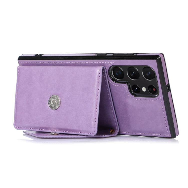 For Samsung Galaxy S23 Ultra 5G Cross-body Wallet Card Bag Leather Phone Case(Purple) - Galaxy S23 Ultra 5G Cases by buy2fix | Online Shopping UK | buy2fix