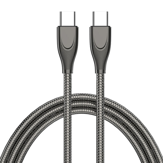 ENKAY ENK-CB129 PD 65W Type-C to Type-C Carbon Steel Hose Spring Fast Charging Data Cable, Length 1m(Black) -  by ENKAY | Online Shopping UK | buy2fix