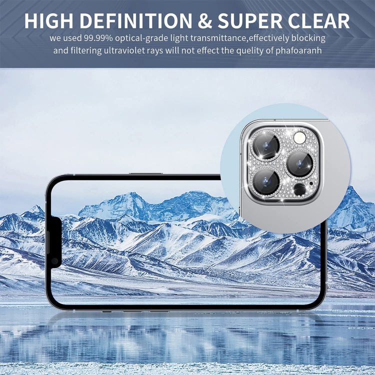 For iPhone 12 Pro ENKAY Hat-Prince Blink Diamond Camera Lens Aluminium Alloy Tempered Glass Film(Golden) - iPhone 12 / 12 Pro Tempered Glass by ENKAY | Online Shopping UK | buy2fix