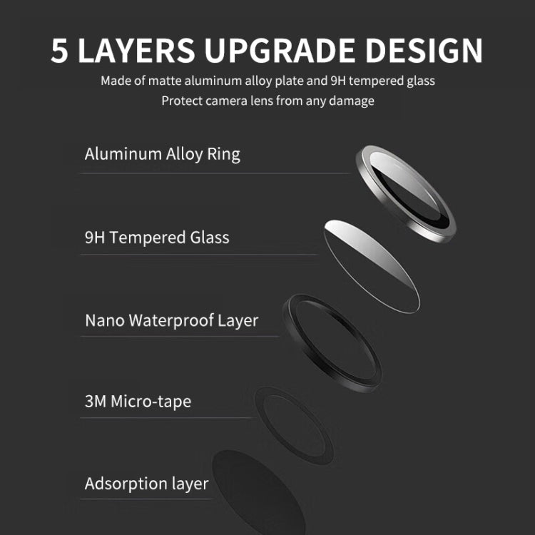 For HUAWEI P60 / P60 Pro / P60 Art ENKAY Hat-Prince 9H Rear Camera Lens Aluminium Alloy Tempered Glass Film(Silver) - Huawei Tempered Glass by ENKAY | Online Shopping UK | buy2fix