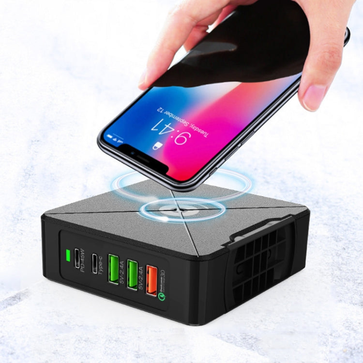 PD-75 Desktop PD Type-C USB QC 3.0 Fast Mobile Phone Charging Station Multifunctional Wireless Charger(EU Plug) - Multifunction Charger by buy2fix | Online Shopping UK | buy2fix