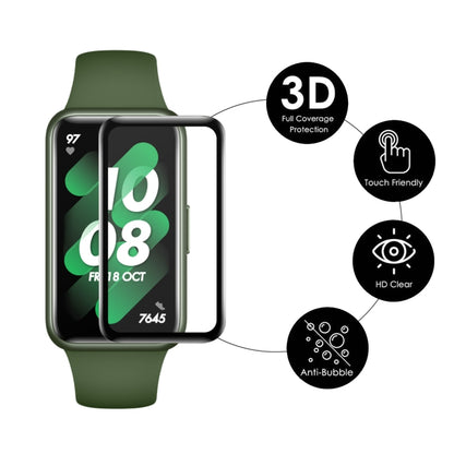 For Huawei Band 8 / 9 ENKAY Hat-Prince Full Coverage Screen Protector + Adjsutable Silicone Sport Loop Strap Watchband(Green) - Watch Bands by ENKAY | Online Shopping UK | buy2fix