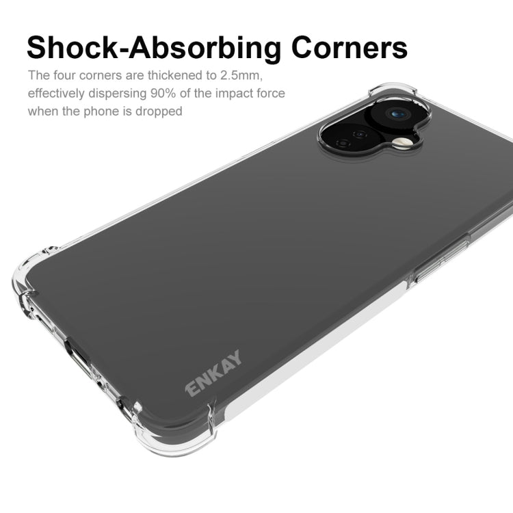 For OnePlus Nord CE 3 5G ENKAY Transparent TPU Shockproof Phone Case with Glass Film - OnePlus Cases by ENKAY | Online Shopping UK | buy2fix