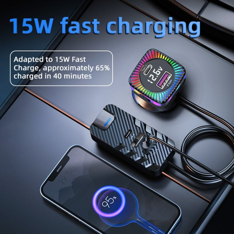 YQ3 66W Super Fast Charging 5 Port Rear Seat Extended Car Charger - Car Charger by buy2fix | Online Shopping UK | buy2fix