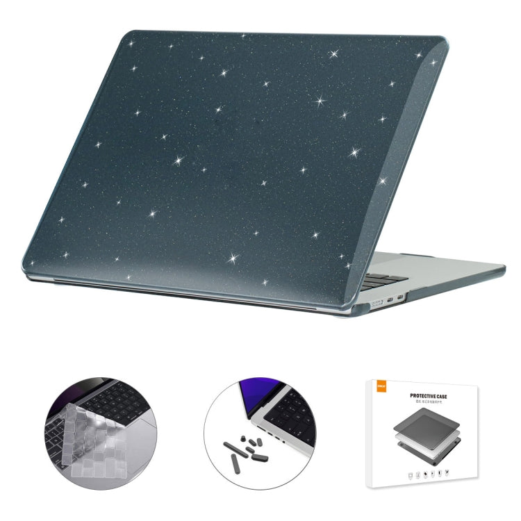 For MacBook Air 15.3 A2941 ENKAY US Version 3 in 1 Bling Crystal Protective Case with TPU Keyboard Film & Anti-dust Plugs(Black) - MacBook Air Cases by ENKAY | Online Shopping UK | buy2fix