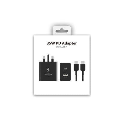 35W USB-C / Type-C + USB Charger Supports PPS / PD Protocol with Dual Type-C Cable, UK Plug - USB Charger by buy2fix | Online Shopping UK | buy2fix