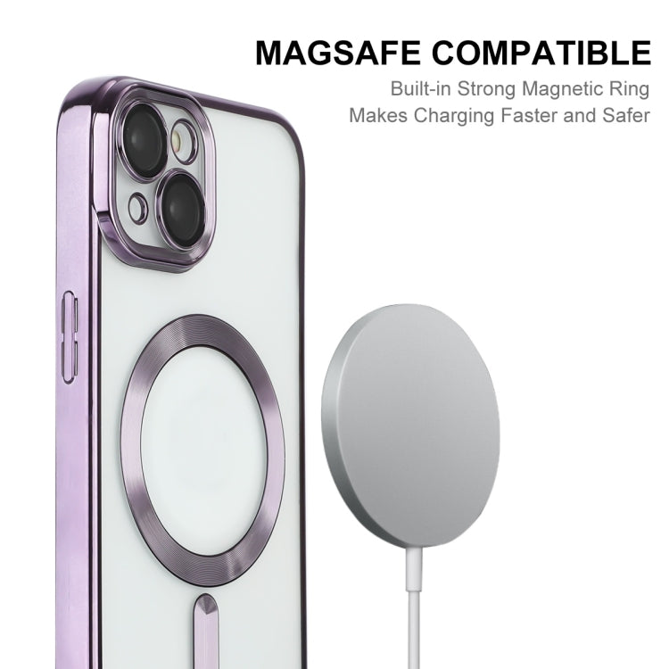 For iPhone 15 Plus ENKAY Hat-Prince Magsafe Electroplated TPU Clear Shockproof Phone Case(Purple) - iPhone 15 Plus Cases by ENKAY | Online Shopping UK | buy2fix