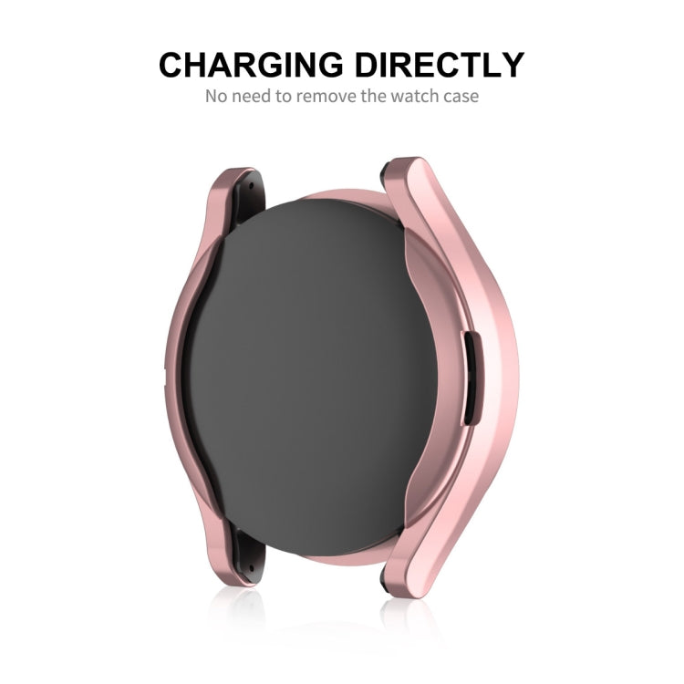 For Samsung Galaxy Watch6 44mm ENKAY Hat-Prince Full Coverage Electroplated Soft TPU Case with Screen Protection(Rose Gold) - Watch Cases by ENKAY | Online Shopping UK | buy2fix