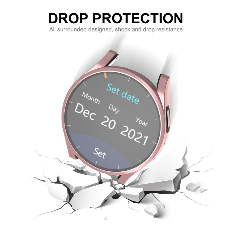 For Samsung Galaxy Watch6 44mm ENKAY Hat-Prince Full Coverage Electroplated Soft TPU Case with Screen Protection(Pink) - Watch Cases by ENKAY | Online Shopping UK | buy2fix