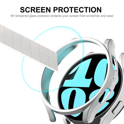 For Samsung Galaxy Watch6 44mm ENKAY Hat-Prince Electroplated Hard PC Case + 0.2mm 9H Glass Screen Protector(Dark Green) - Watch Cases by ENKAY | Online Shopping UK | buy2fix