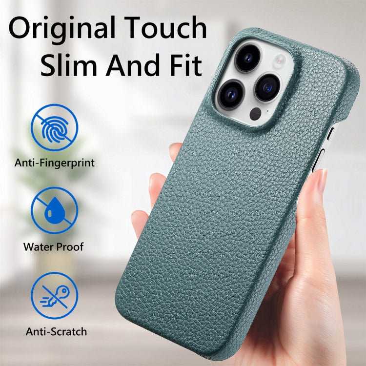 For iPhone 15 Pro Max Litchi Oil Edge Leather Back Phone Case(Light Blue) - iPhone 15 Pro Max Cases by buy2fix | Online Shopping UK | buy2fix