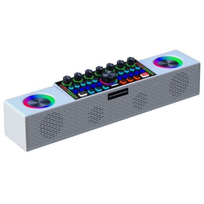 SY8 Live Sound Card All-in-one Machine Speaker Stereo Subwoofer With Mic(White) - Live Sound Effects Processors by buy2fix | Online Shopping UK | buy2fix