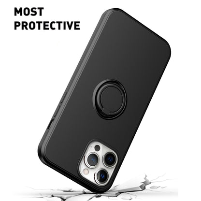 For iPhone 15 Pro Max Ring Kickstand Silicone Phone Case(Black) - iPhone 15 Pro Max Cases by buy2fix | Online Shopping UK | buy2fix