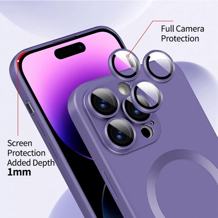 For iPhone 15 Pro Max ENKAY MagSafe Matte TPU Phone Case with Lens Film & Screen Glass Film(Dark Blue) - iPhone 15 Pro Max Cases by ENKAY | Online Shopping UK | buy2fix
