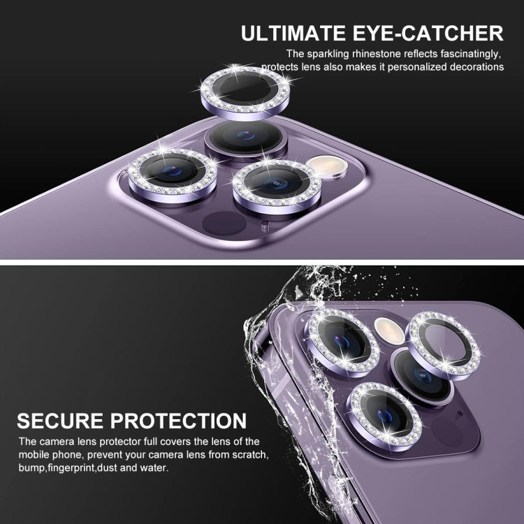 For iPhone 15 Pro / 15 Pro Max ENKAY AR Anti-reflection Individual Diamond Ring Camera Lens Glass Full Film(Silver) - iPhone 15 Pro Tempered Glass by ENKAY | Online Shopping UK | buy2fix