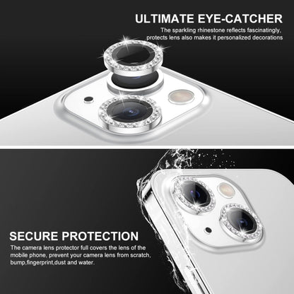 For iPhone 14 / 14 Plus ENKAY AR Anti-reflection Individual Diamond Ring Camera Lens Glass Full Film(Silver) - iPhone 14 Tempered Glass by ENKAY | Online Shopping UK | buy2fix